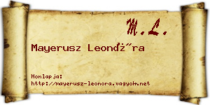 Mayerusz Leonóra névjegykártya
